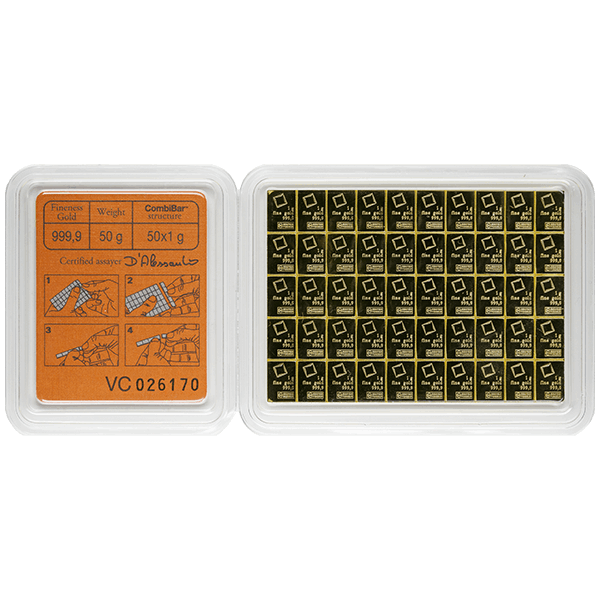 50 Gram Gold Combi Bar Valcambi